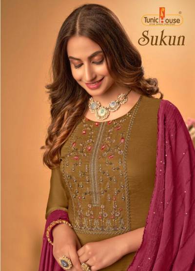 Sukun By Tunic House Embroidered Readymade Salwar Suits